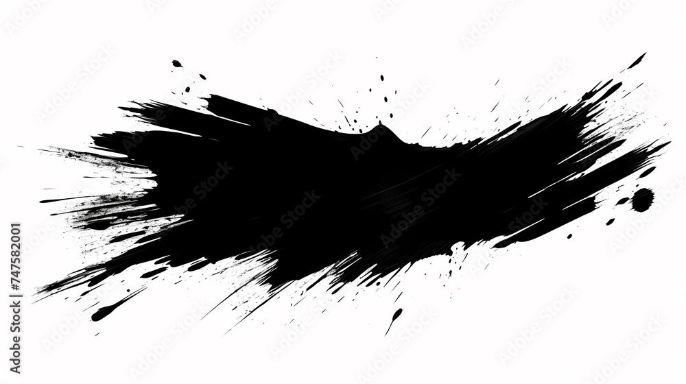 Black paint splashed on white surface, suitable for art, design and creative projects Black paint splashed on white surface, suitable for art, design and creative projects