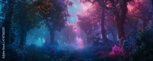 magical nightscape wallpapers Generative AI photo