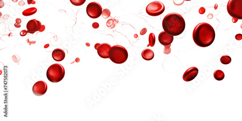 Illustration of the human red blood cells isollated on the transparent background.