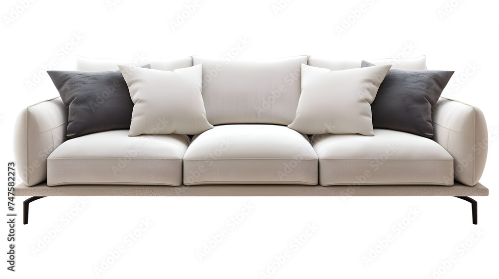 a unique sofa with beautiful cushions, with sleek curves, transparent background a unique sofa with beautiful cushions, with sleek curves, transparent background