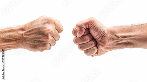 Friendship, team, good work. Multicultural friends giving fist bump to each other. Black African American race male and woman hands giving a fist bump, multiracial diversity, immigration concept photo