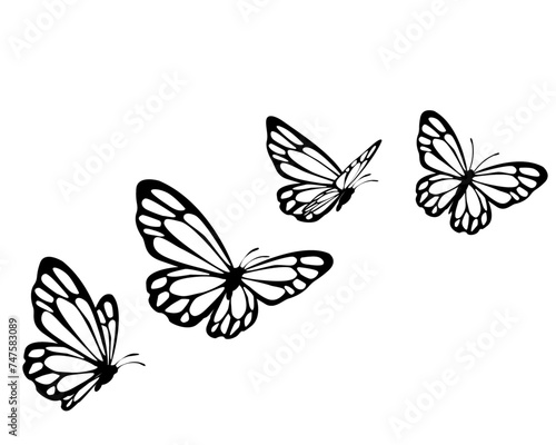 set of butterflies