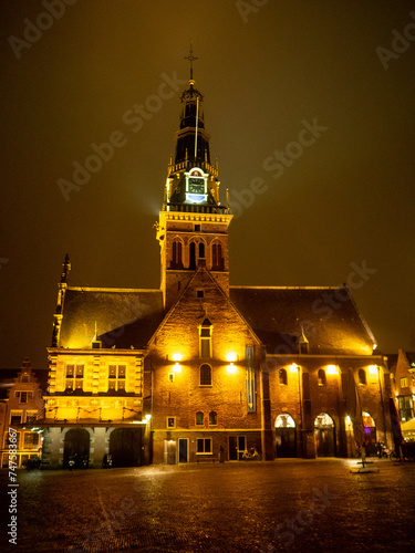 Alkmaar Wagplein and Hollands Kaasmuseum at night photo