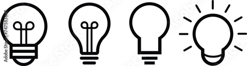 Set of light bulb icons vector lightbulb creativity concept