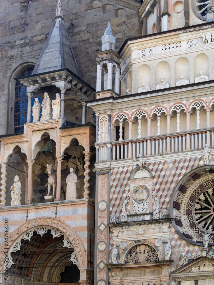 Detail of the facade of Capella Colleoni, Bergamo