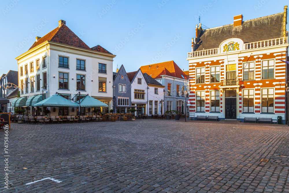 Town square in the center of the historic city of Hattem.