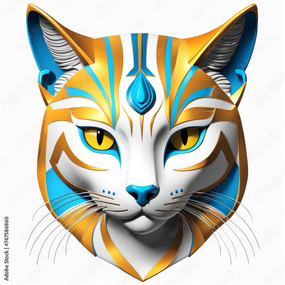 pharaoh cat head illustration pharaoh cat head illustration