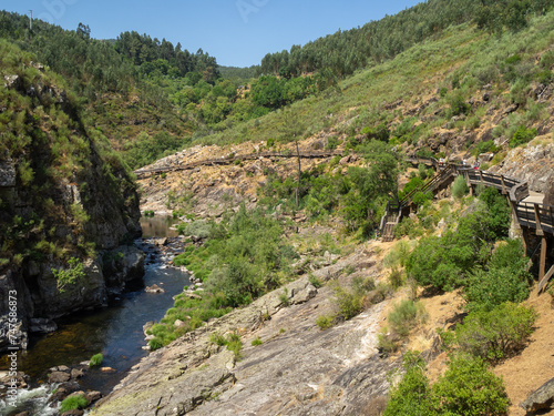 Passadiços do Paiva wooden walkway along the wild river Paiva gorge