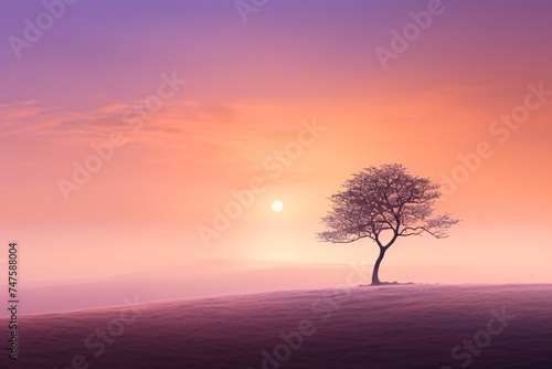 a tree in a field with the sun in the background