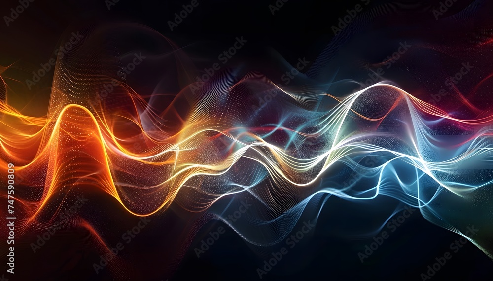 Dynamic Abstract Colorful Waves in Motion