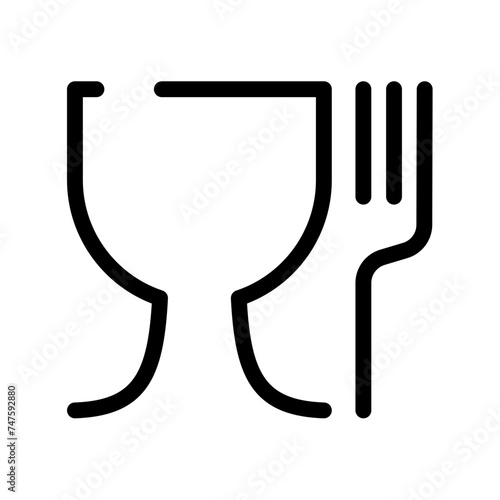 Food safe vector icon sign. Food grade material
