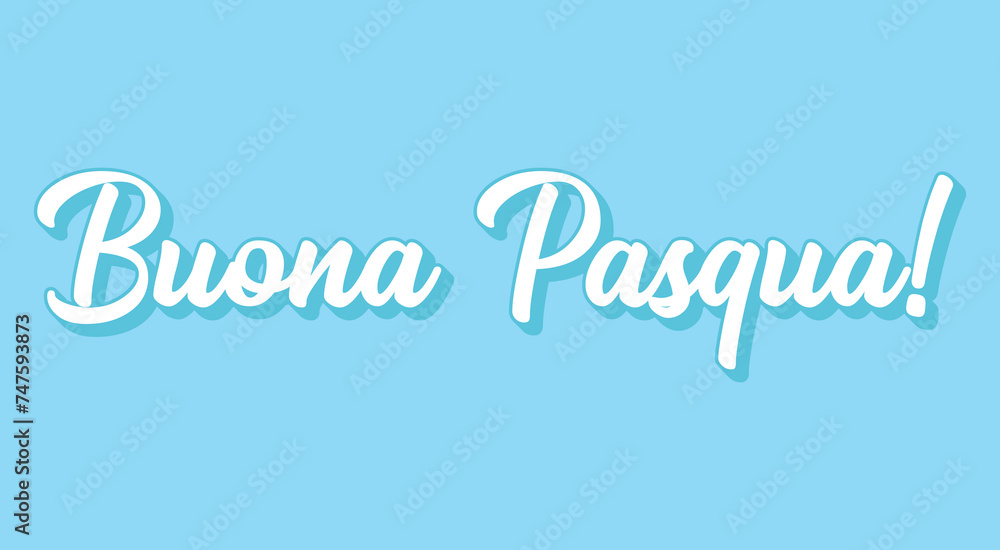 Hand sketched lettering quote Buona Pasqua, Happy Easter in Italian. Isolated on blue background. Hand sketched lettering quote Buona Pasqua, Happy Easter in Italian. Isolated on blue background.