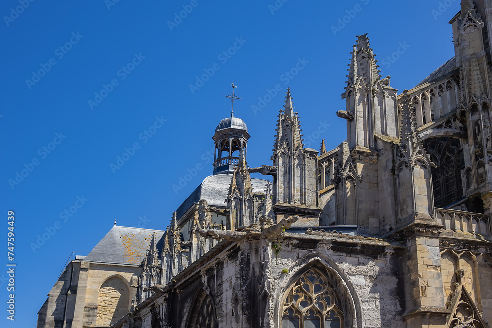 Flamboyant and Renaissance styles Saint Jacques Church of Dieppe (Eglise Saint-Jacques) dates back to the 12th century. Dieppe, Seine maritime, Normandy, France.