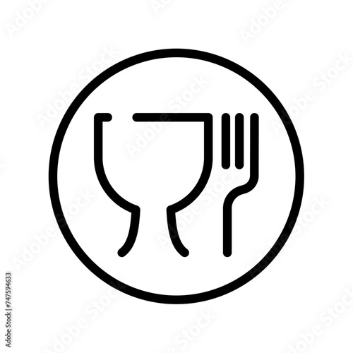 Food safe vector icon sign. Food grade material - vector icon