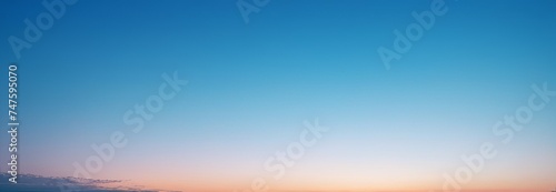 Sky blue background  Banner sunset over the mountains. Natural gradient background. Copy space