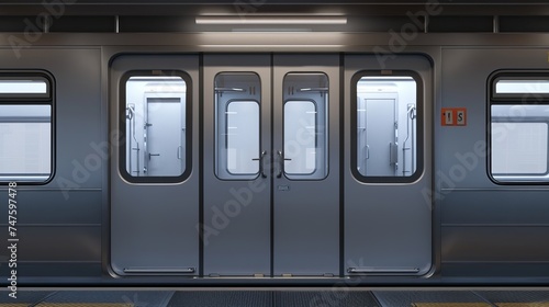 A train door with open windows