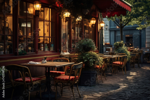 Classic Parisian Cafe Elegance © Canvas Alchemy
