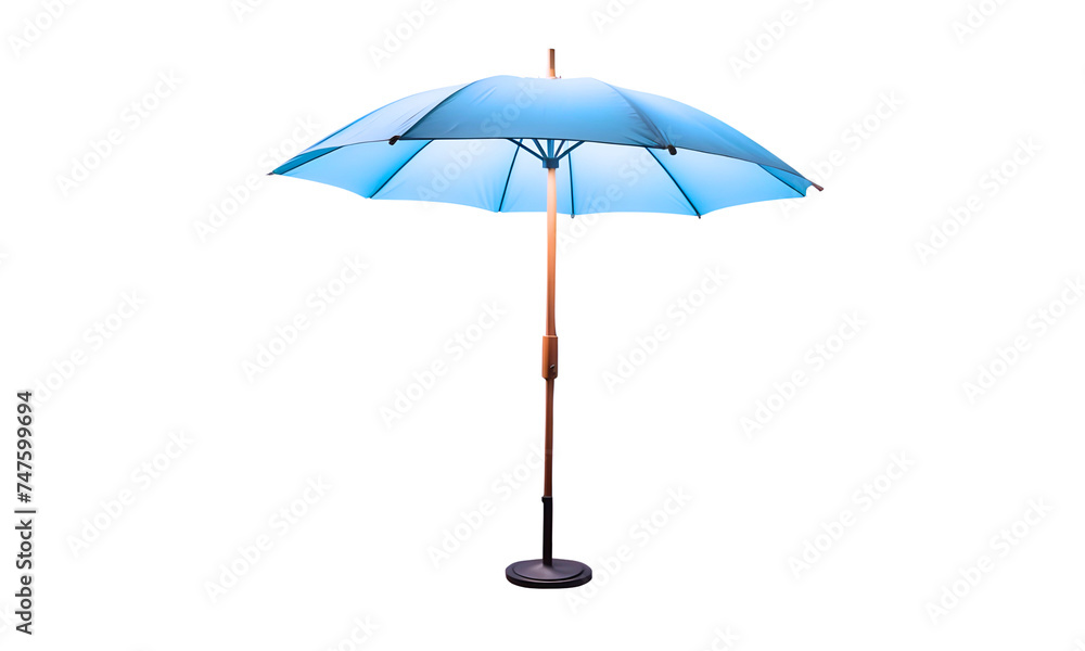 single colorful beach umbrella isolated on transparent background, summer elements, png