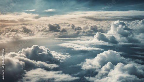 Clouds over the sky, aerial view . Sky clouds background. © Karo