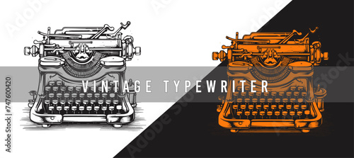 An antique typewriter vintage inspired nostalgic warm