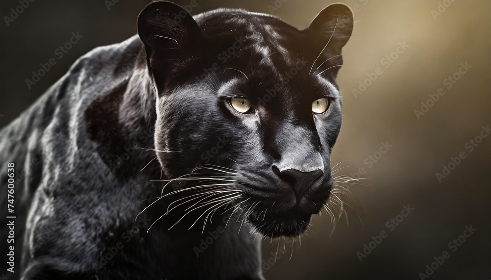 Beautiful portrait  of a black panther. 