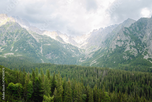 View of a beautiful mountain vacation in a national park. Location of the High Tatras Mountains, Europe. Nature concept, views. © maxbelchenko