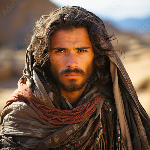 persian Man With Long Hair and Beard