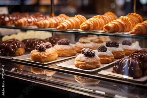 Assortment of French Pastries on Display