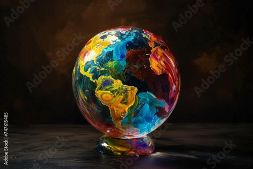 a colorful glass globe for abstract design Generative AI