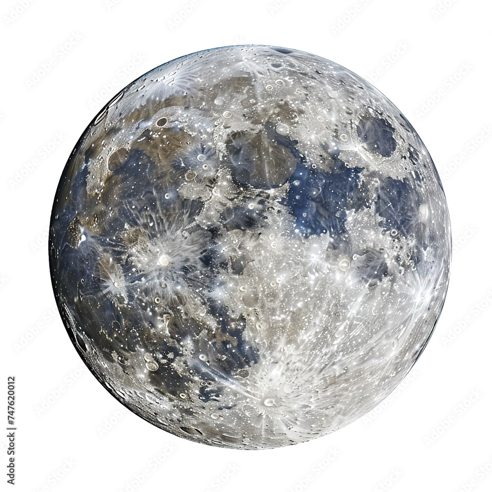 Full moon on a completely white background Full moon on a completely white background