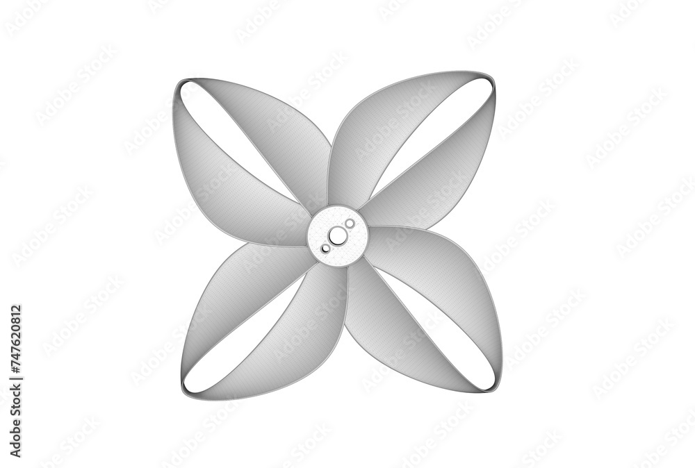 3D illustration of toroidal drone propeller isolated on white background 3D illustration of toroidal drone propeller isolated on white background