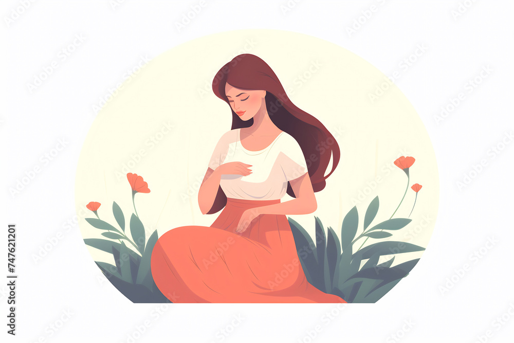 Expectant Mother's Joy Illustration Expectant Mother's Joy Illustration
