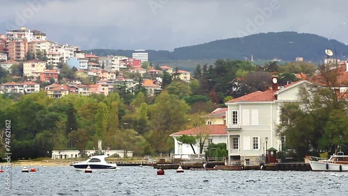 Waterside houses along Bosphorus Coastline. Pasabahce, Istanbul.
 photo