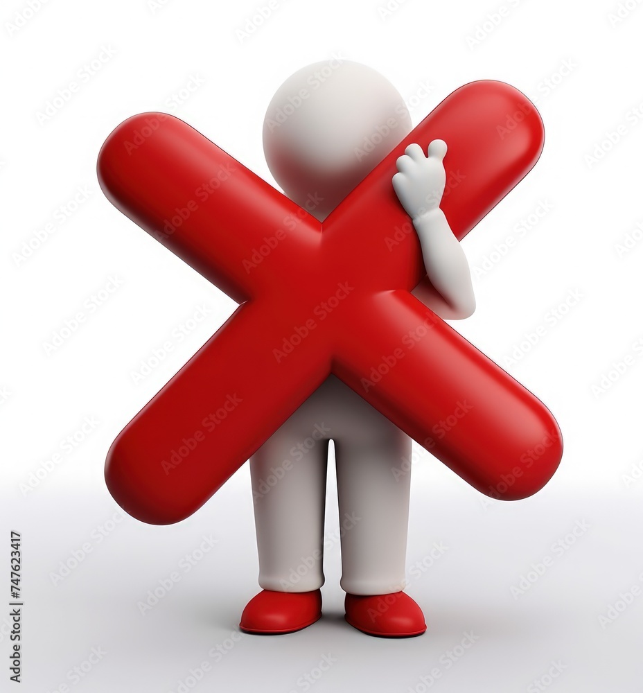 Banning entry: a 3d prohibition concept with a red x sign, a virtual warning symbolizing restricted access for banners and websites, ensuring digital safety and control in a visually impactful design