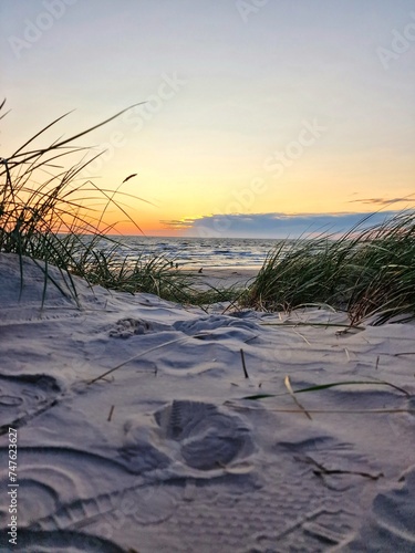 A quiet evening by the sea in the dunes