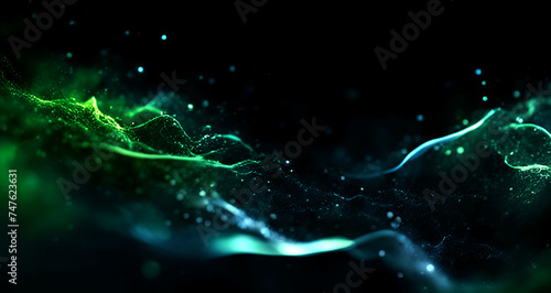 abstract blue and green background with particles © Jam.ilia