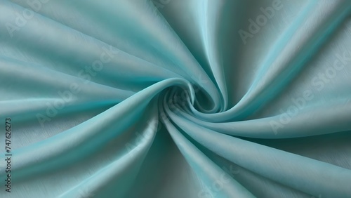 Draped turquois sheer fabric. texture surface. Texture, background, pattern, template. 3D vector illustration 