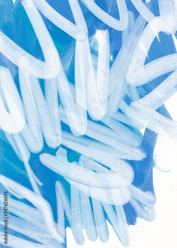 Abstract blue original freehand ornament print hand-drawn simple charcoal pencil pattern illustration bold doodle shapes abstract high quality line contour strokes stamp curve white isolated