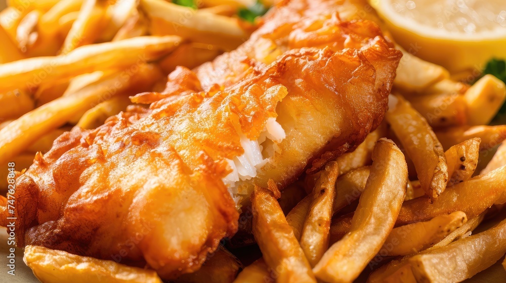 fish and chips with french fries fish and chips with french fries