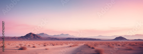 Serenity at Dusk: Desert Landscape with Pastel Skies