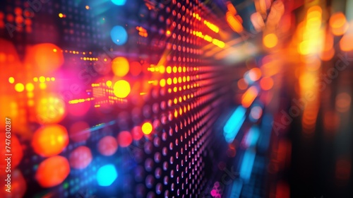 Wallpaper Mural Close-up of vibrant abstract bokeh lights in blue and red Torontodigital.ca