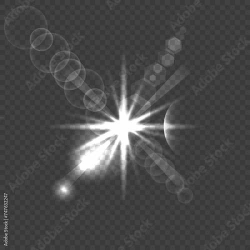 Vector transparent sunlight special lens flare light effect.