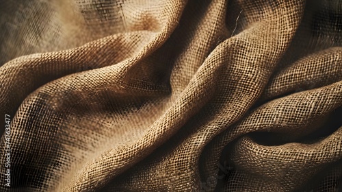 Rustic jute sackcloth fabric raw burlap texture for empty space text background.