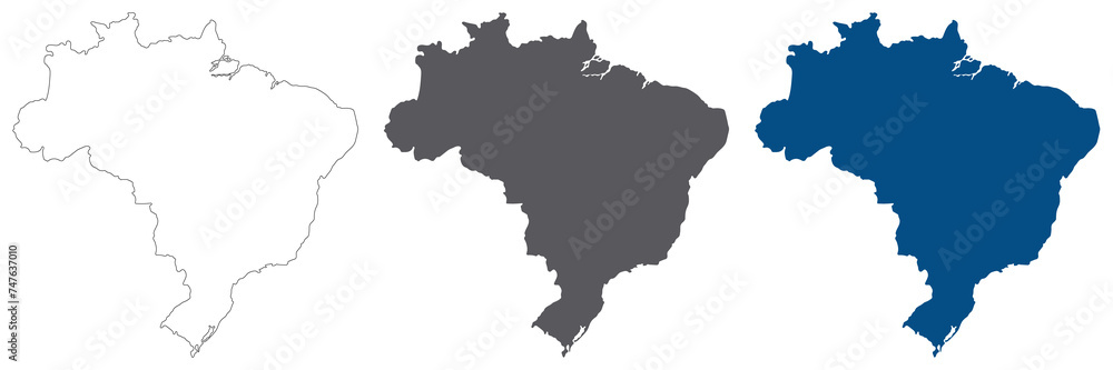 Brazil map. Latin map. Brazilian map in set.