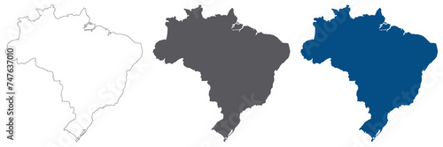 Brazil map. Latin map. Brazilian map in set.