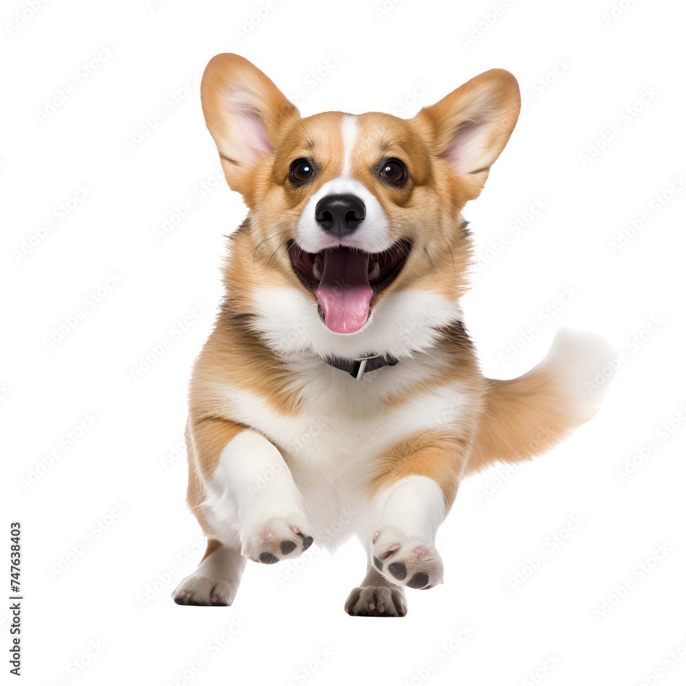 Playing stand, full body of a happy corgi dog, Isolated on Transparent Background, PNG Playing stand, full body of a happy corgi dog, Isolated on Transparent Background, PNG