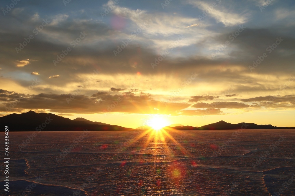 sunset on Uyuni Bolivia