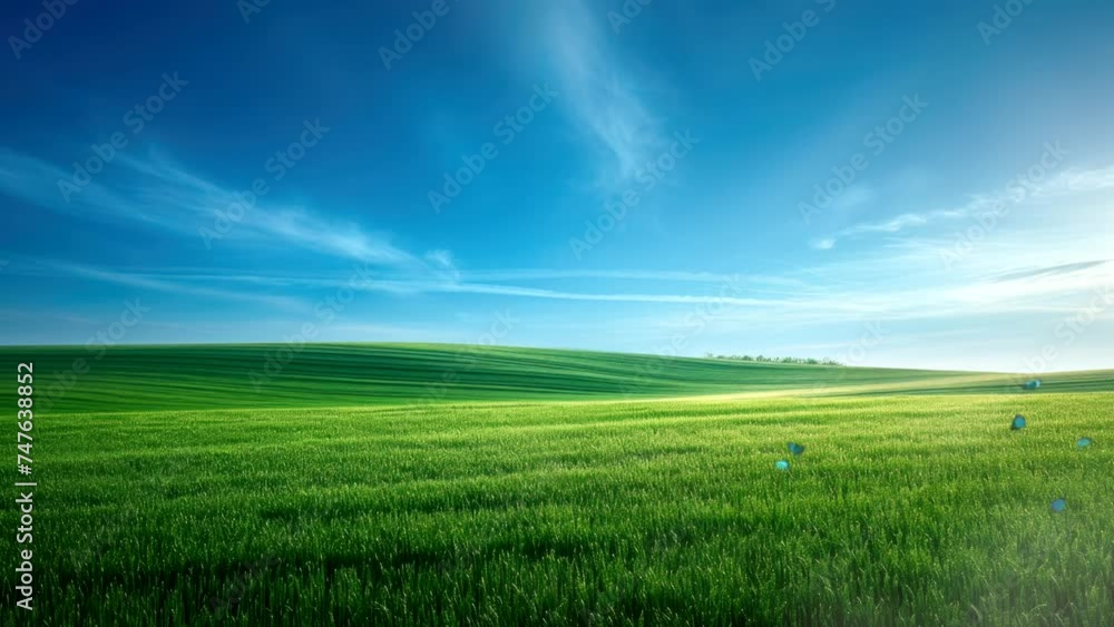 beautiful nature with green grass and blue sky for live wallpaper, video background looping 4k beautiful nature with green grass and blue sky for live wallpaper, video background looping 4k