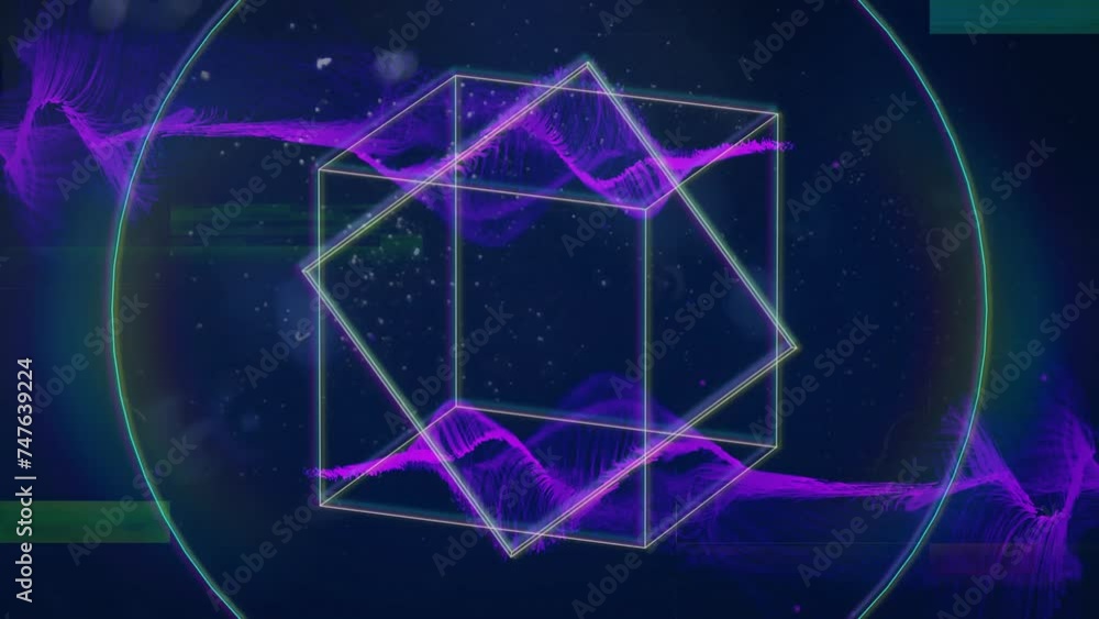 Animation of interference over shapes on black background Animation of interference over shapes on black background