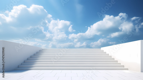 Ladder on sky background meaning success